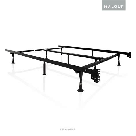 9 leg metal bed frame with headboard & footboard brackets|malouf 9 leg adjustable bed frame.